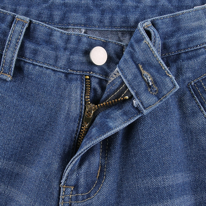 Cargo Baggy Wide-Leg Jeans with Low Waist