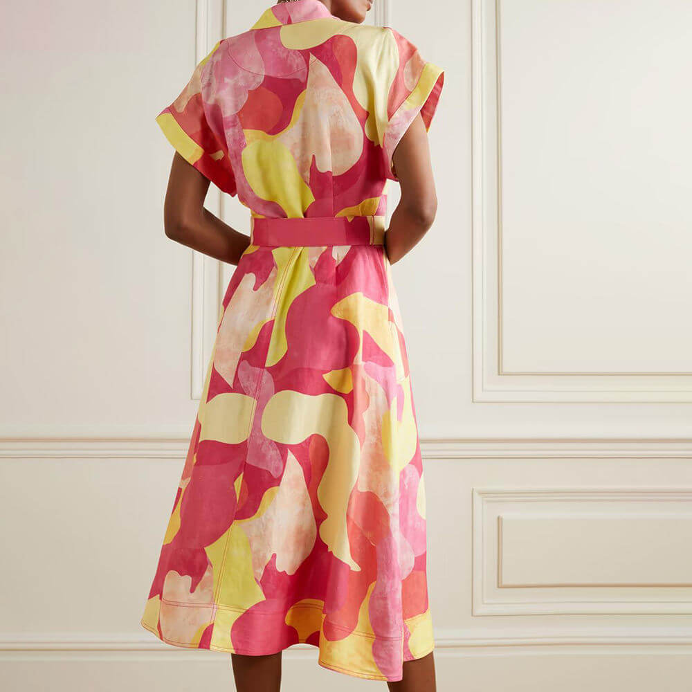 Floral Boho Dress with Short Sleeves