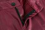 Faux-Leather High-Rise Pencil-Cut Pants with Button Details