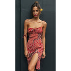 Panelled Adjustable-Strap Dress with V-Neckline