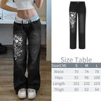 Cargo Baggy Wide-Leg Jeans with Low Waist