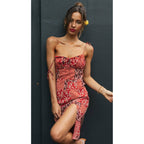 Panelled Adjustable-Strap Dress with V-Neckline