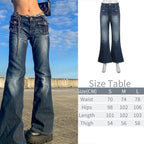 Cargo Baggy Wide-Leg Jeans with Low Waist