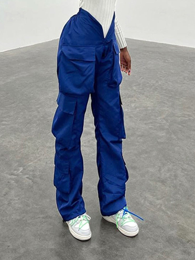 Cargo High-Rise Pants with Pockets