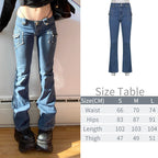 Cargo Baggy Wide-Leg Jeans with Low Waist