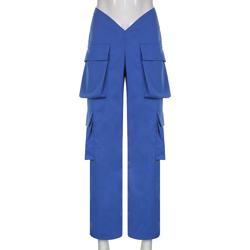 Cargo High-Rise Pants with Pockets