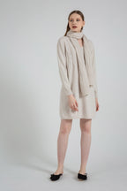 Long-Sleeve Sweater Dress and Matching Scarf Set