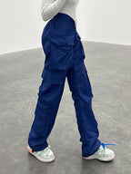 Cargo High-Rise Pants with Pockets