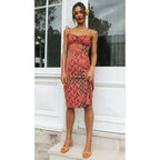 Panelled Adjustable-Strap Dress with V-Neckline