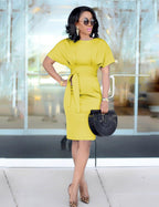 Cotton Polyester Dress with Round Neckline