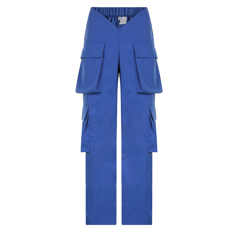 Cargo High-Rise Pants with Pockets