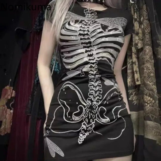 Transparent Skull Pattern Short Dress Main image