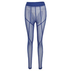 Mesh High-Rise Pencil-Cut Leggings with Sheer Detailing