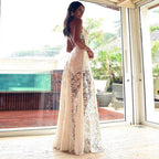 White Open-Back Long Dress