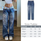 Cargo Baggy Wide-Leg Jeans with Low Waist