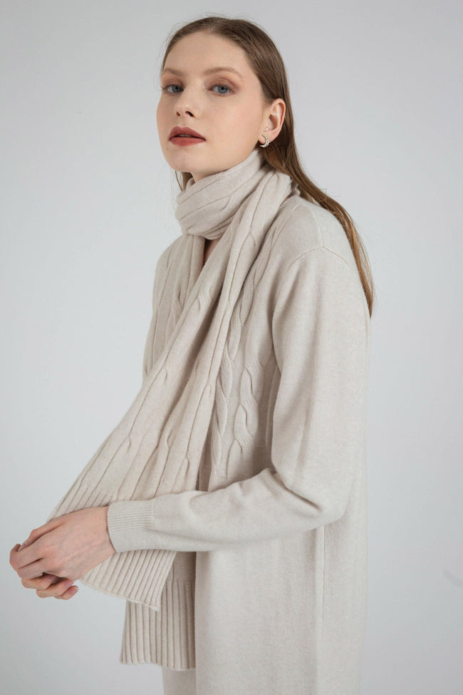 Long-Sleeve Sweater Dress and Matching Scarf Set Main image