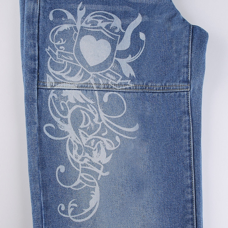 Cargo Baggy Wide-Leg Jeans with Low Waist