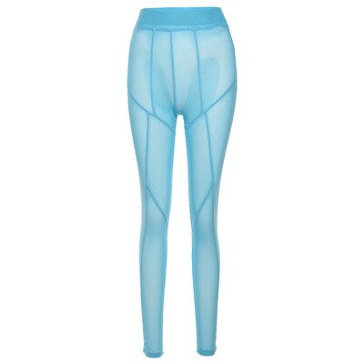 Mesh High-Rise Pencil-Cut Leggings with Sheer Detailing