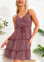 Floral Polyester Dress with Waist Tie
