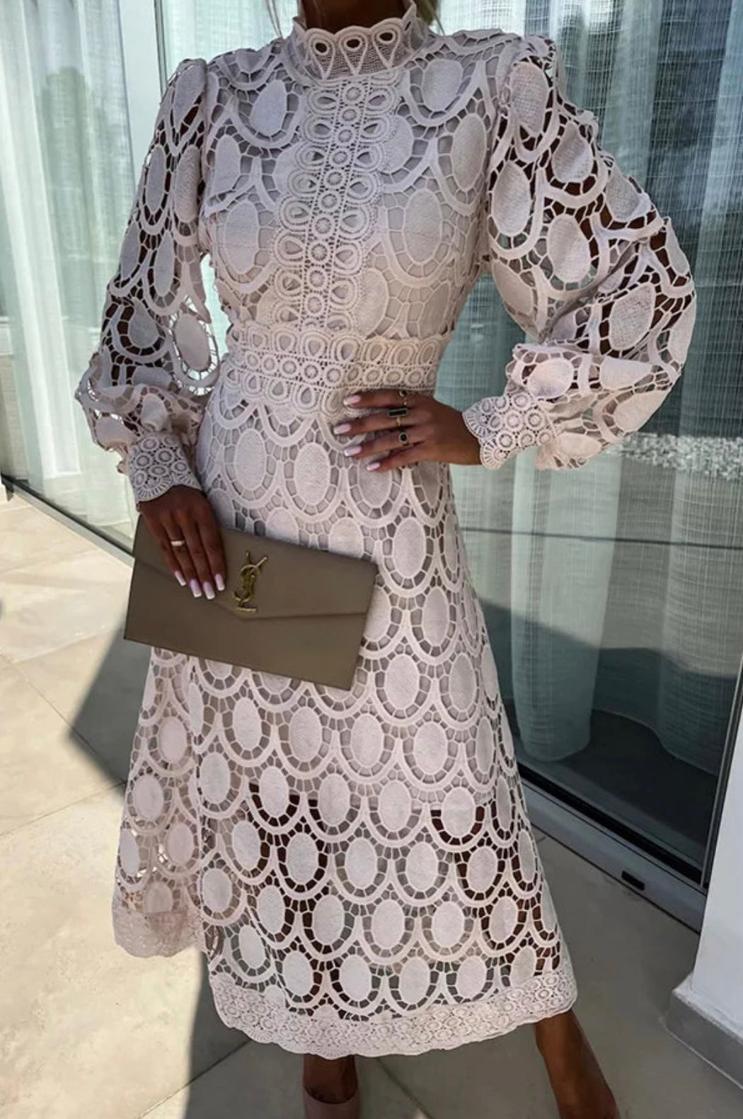 Midi Dress with Gathered Details