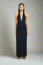 Jersey Maxi Dress with Halter Neckline