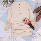Lace Bodycon Ruched Dress