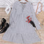 Long-Sleeve Solid-Color Dress with Layered Details