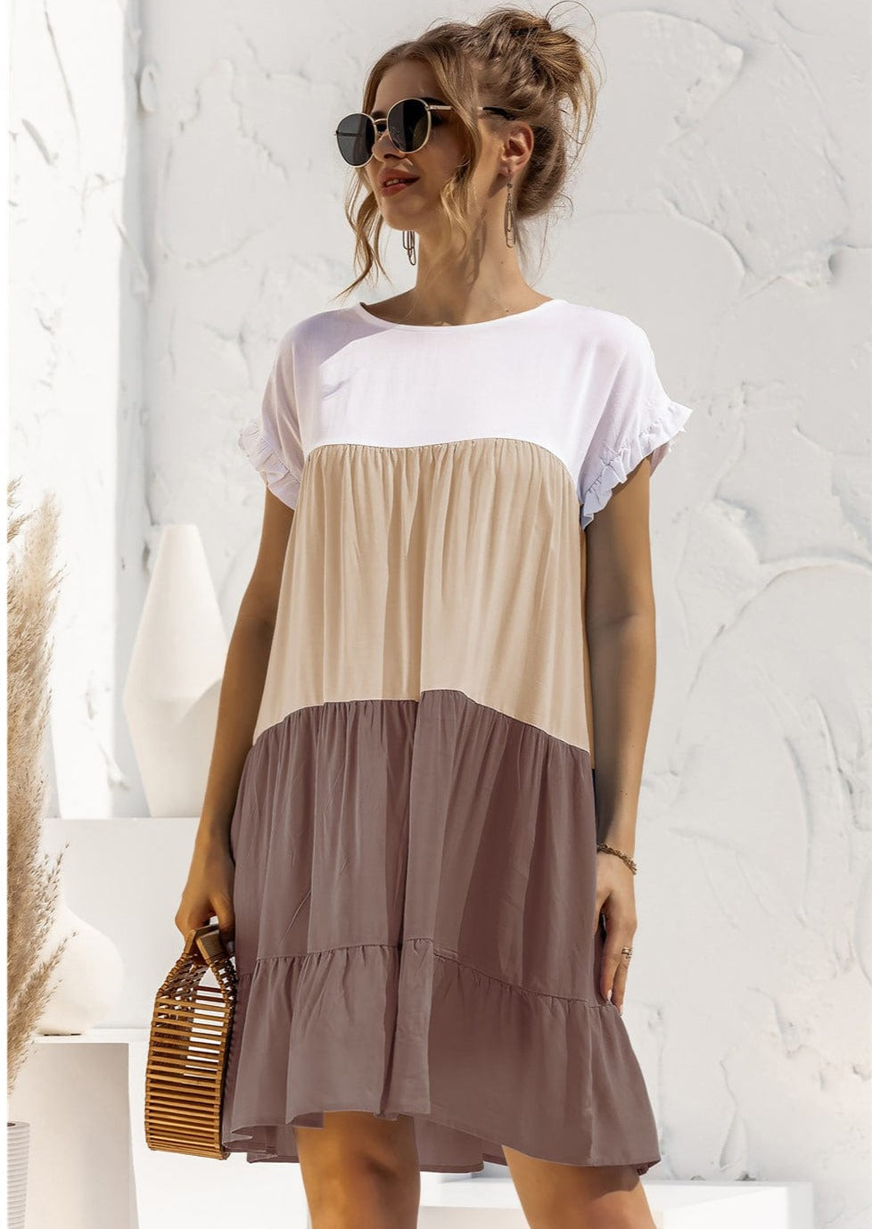 Ombré Ruffled Layered Dress