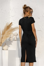 Leather Brushed Dress with Pockets