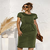 Leather Brushed Dress with Pockets