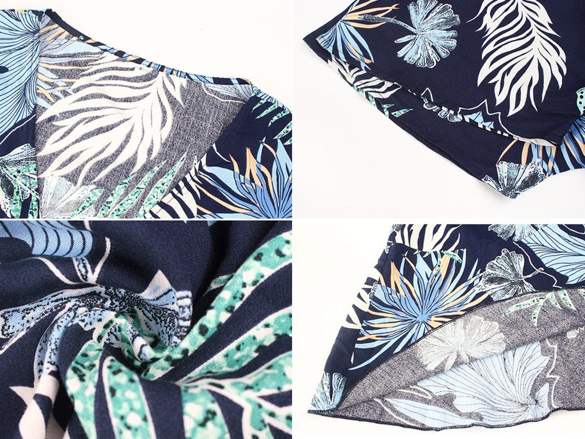 Tropical Dress with Wrap Detail