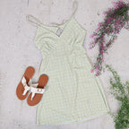 Polka-Dot Slip-Style Dress with Strap Details