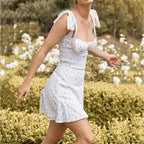 Smocked Floral Dress with Ruffle Details