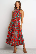 Halter Ruffled Maxi Dress