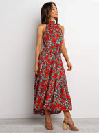 Halter Ruffled Maxi Dress