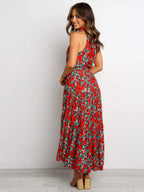 Halter Ruffled Maxi Dress