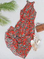 Halter Ruffled Maxi Dress