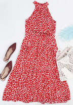 Halter Ruffled Maxi Dress