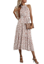 Halter Ruffled Maxi Dress