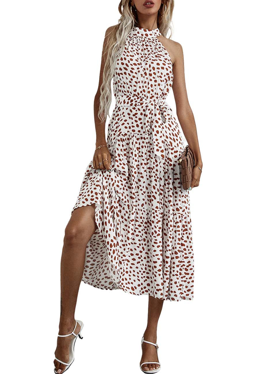 Halter Ruffled Maxi Dress