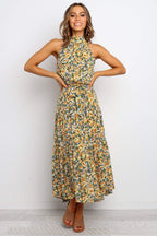 Halter Ruffled Maxi Dress
