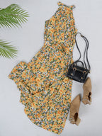 Halter Ruffled Maxi Dress