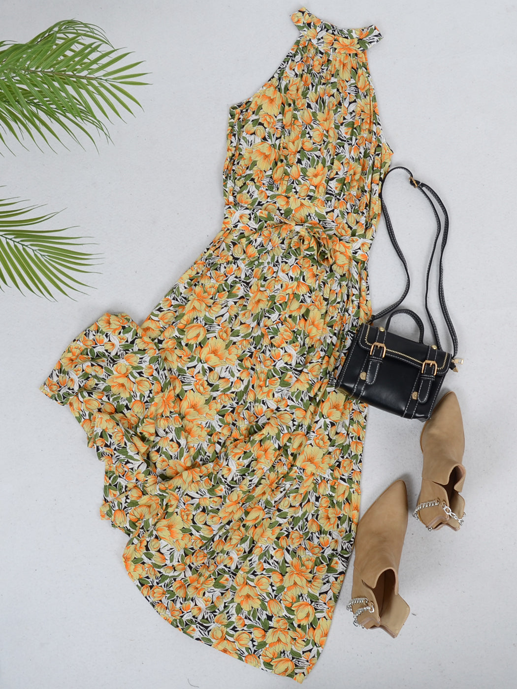 Halter Ruffled Maxi Dress