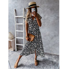 Daisy-Detail Viscose Maxi Dress with Wrap Detail