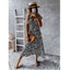 Daisy-Detail Viscose Maxi Dress with Wrap Detail