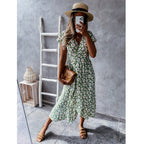 Daisy-Detail Viscose Maxi Dress with Wrap Detail