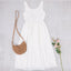 Solid-Color Cotton Dress with Scoop Neckline