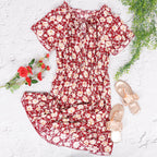 Floral Dress with Off-Shoulder Neckline