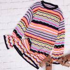Knit Acrylic Dress with Stripes