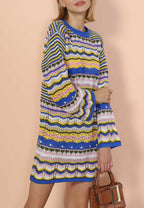 Knit Acrylic Dress with Stripes